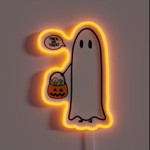 Trick Or Treating Ghost RGB Neon Sign