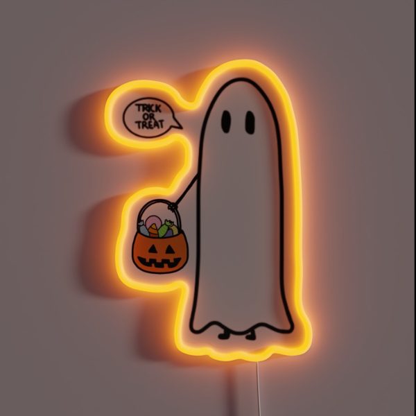 Trick Or Treating Ghost RGB Neon Sign