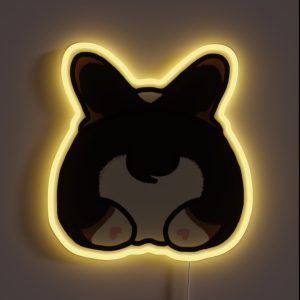 Tricolor Corgi Butt RGB Neon Sign