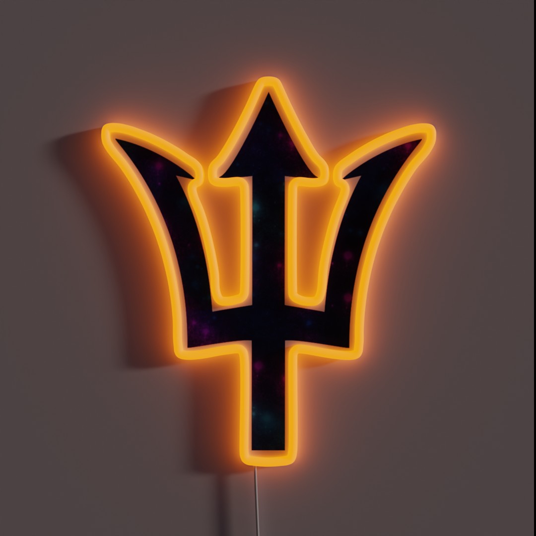 Trident And Galaxy Percy Jackson RGB Neon Sign Trident And Galaxy Percy Jackson RGB Neon Sign