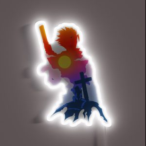 Trigun Vash X Wood Silhouette Art RGB Neon Sign