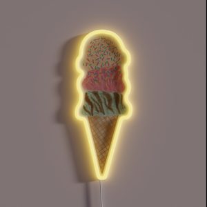 Triple Ice Cream Scoop RGB Neon Sign