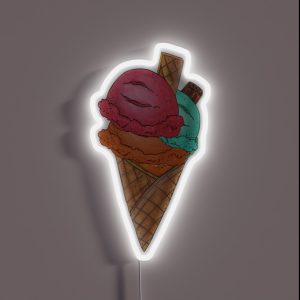 Triple Scoop Waffle Cone RGB Neon Sign Triple Scoop Waffle Cone RGB Neon Sign