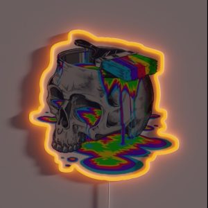 Trippy Colorful Skull RGB Neon Sign