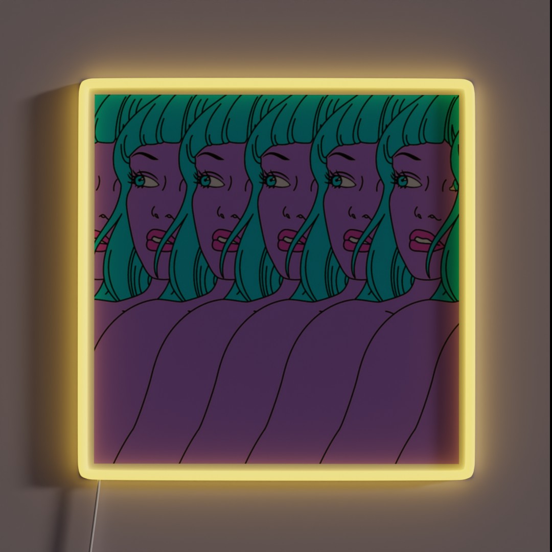 Trippy Girl Pop Art RGB Neon Sign Trippy Girl Pop Art RGB Neon Sign