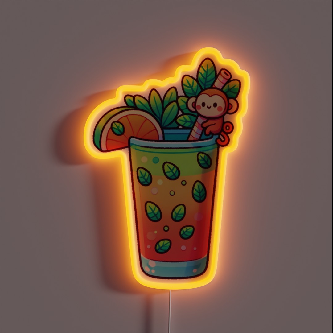 Tropical Monkey Mojito Cocktail RGB Neon Sign Tropical Monkey Mojito Cocktail RGB Neon Sign