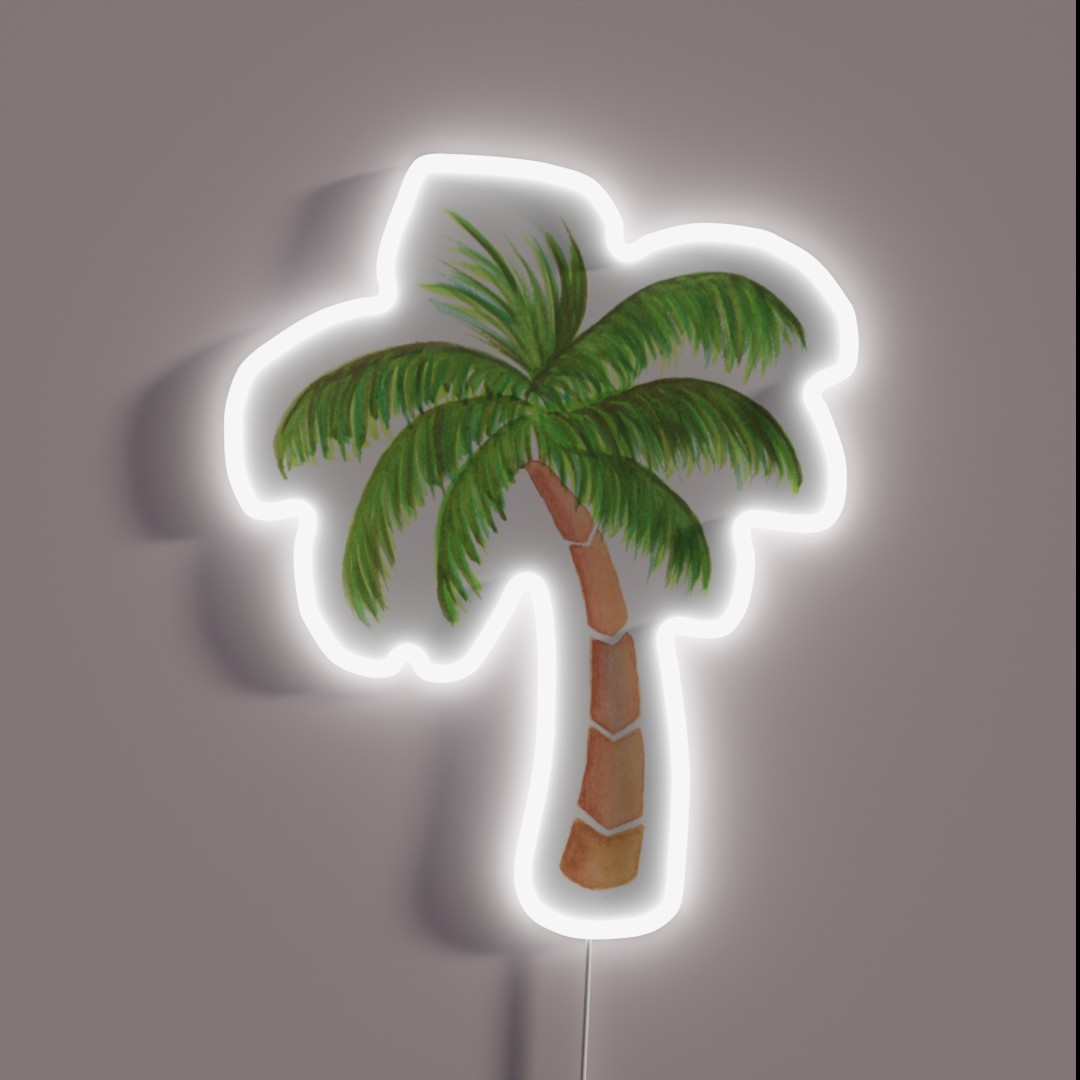 Tropical Palm Tree Watercolor RGB Neon Sign Tropical Palm Tree Watercolor RGB Neon Sign