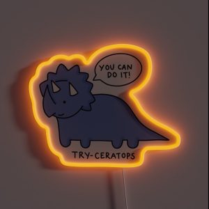 Try Ceratops Illustration RGB Neon Sign