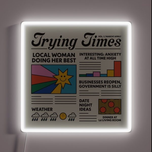 Trying Times Aesthetic Colourful Sunshine RGB Neon Sign
