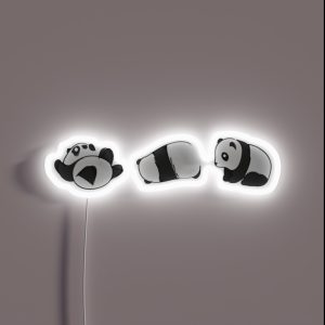 Tumbling Panda Bears SET RGB Neon Sign