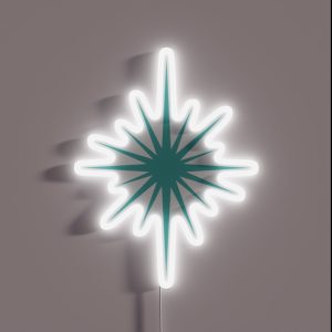 Turquoise Blue Starburst Retro Atomic Era RGB Neon Sign Turquoise Blue Starburst Retro Atomic Era RGB Neon Sign