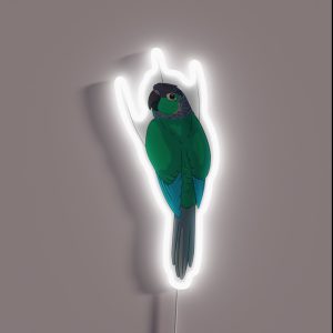 Turquoise Green Cheek Conure RGB Neon Sign