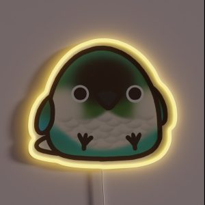 Turquoise Green Cheek Conure RGB Neon Sign