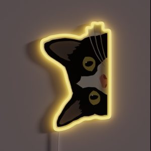 Tuxedo Cat Is Watching You RGB Neon Sign Tuxedo Cat Is Watching You RGB Neon Sign