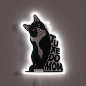 Tuxedo Cat Mom RGB Neon Sign Tuxedo Cat Mom RGB Neon Sign