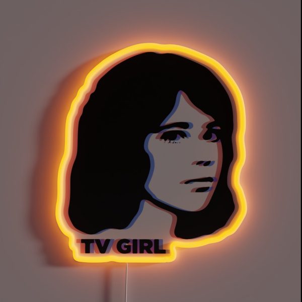TV Girl 3D Anaglyph Dream Girl Logo RGB Neon Sign