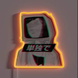 TV HEAD Sad Japanese Aesthetic RGB Neon Sign