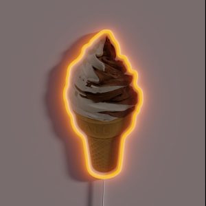 Twist Ice Cream Cone Vanilla And Chocolate Soft Serve RGB Neon Sign Twist Ice Cream Cone Vanilla And Chocolate Soft Serve RGB Neon Sign