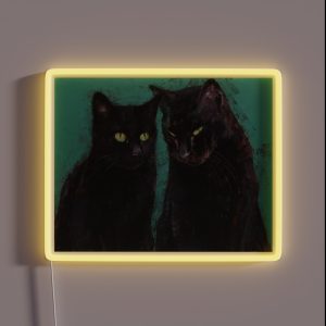 Two Black Cats RGB Neon Sign