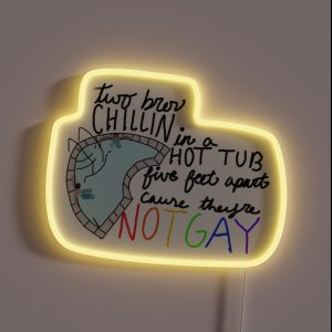 Two Bros Chillin In A Hot Tub RGB Neon Sign