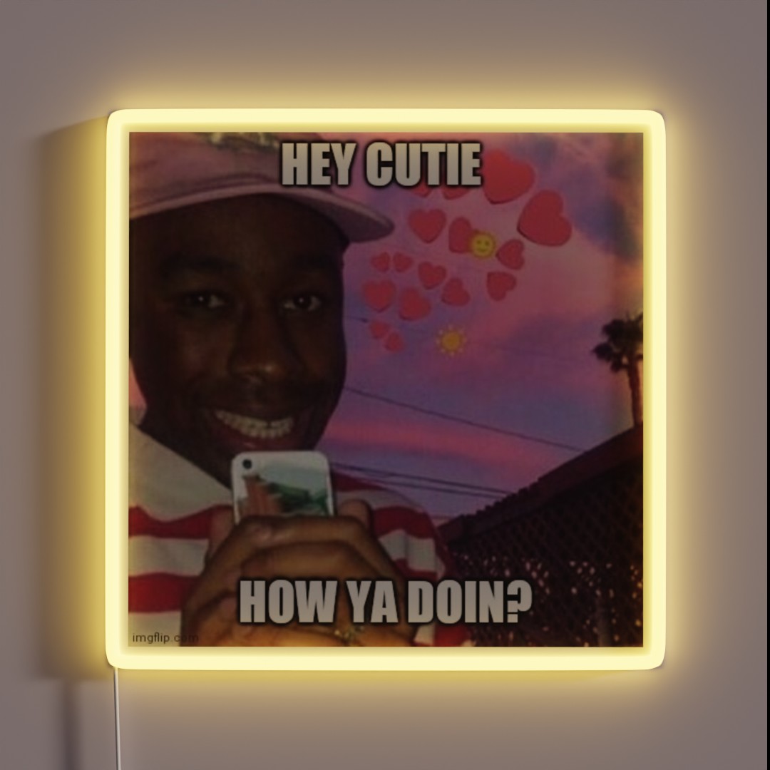Tyler Cutie Meme RGB Neon Sign Tyler Cutie Meme RGB Neon Sign