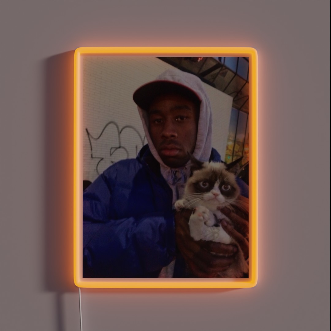 Tyler With Cat RGB Neon Sign Tyler With Cat RGB Neon Sign