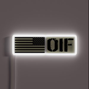 U S Military OIF Black Flag RGB Neon Sign