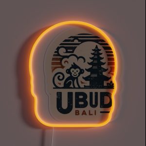 Ubud Bali Indonesia Monkey Vintage RGB Neon Sign Ubud Bali Indonesia Monkey Vintage RGB Neon Sign