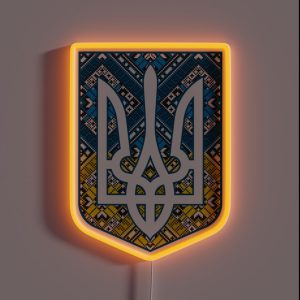 Ukraine Coat Of Arms Trident Tryzub RGB Neon Sign
