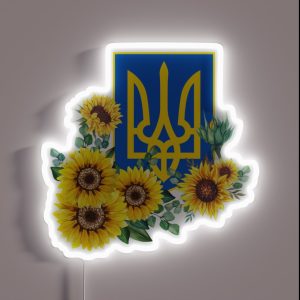 Ukraine Trident Sunflowers RGB Neon Sign