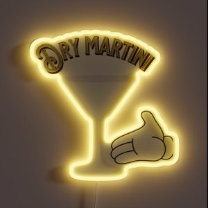 Ultimate Dry Martini Empty Glass Humor RGB Neon Sign