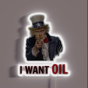 Uncle Sam I Want Oil Impropaganda RGB Neon Sign Uncle Sam I Want Oil Impropaganda RGB Neon Sign