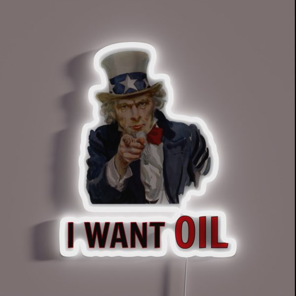 Uncle Sam I Want Oil Impropaganda RGB Neon Sign