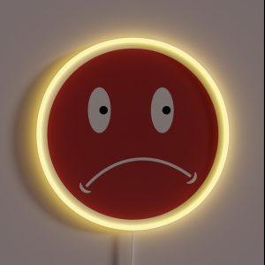 Unhappy Smiley Red RGB Neon Sign