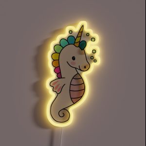 Unicorn Seahorse RGB Neon Sign