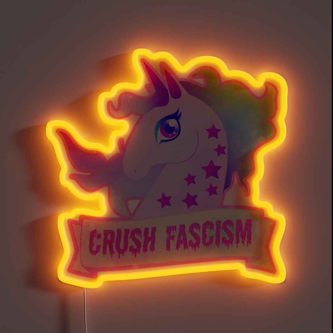 Unicorns Against Fascism RGB Neon Sign Unicorns Against Fascism RGB Neon Sign