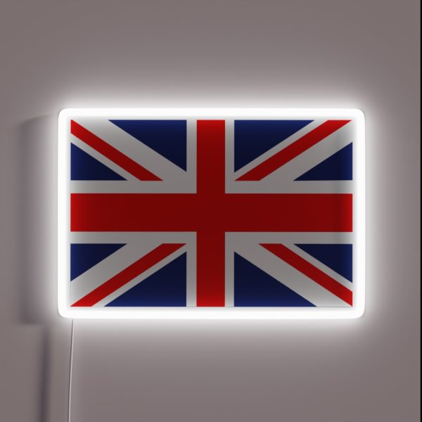 Union Jack Flag Of The United Kingdom RGB Neon Sign