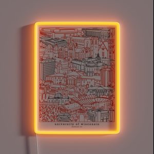 University Of Wisconsin Campus Artwork RGB Neon Sign