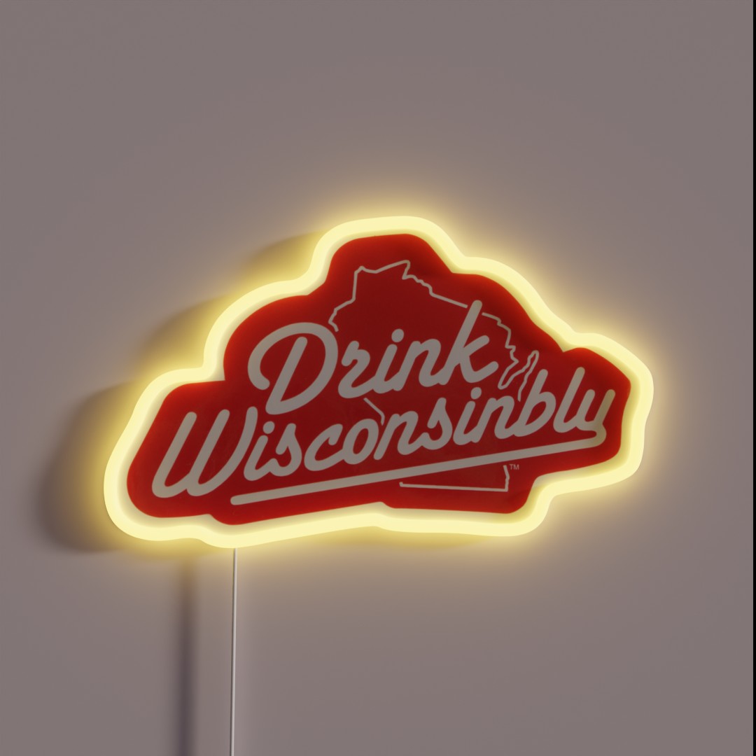 University Of Wisconsin Drink Wisconsinbly RGB Neon Sign University Of Wisconsin Drink Wisconsinbly RGB Neon Sign