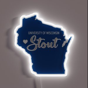 University Of Wisconsin Stout Heart Map RGB Neon Sign University Of Wisconsin Stout Heart Map RGB Neon Sign
