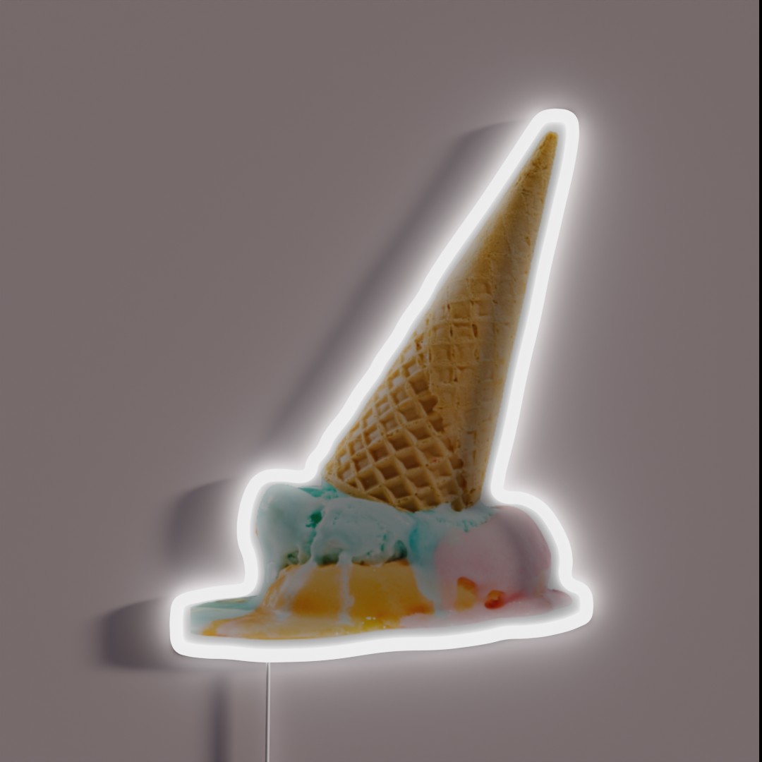 Upside Down Ice Cream Cone RGB Neon Sign Upside Down Ice Cream Cone RGB Neon Sign