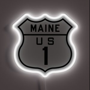 US Highway 1 Maine 1926 United States Highway Shield Sign RGB Neon Sign US Highway 1 Maine 1926 United States Highway Shield Sign RGB Neon Sign
