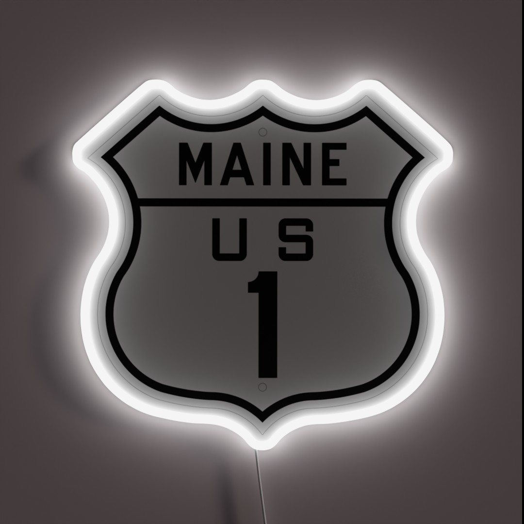 US Highway 1 Maine 1926 United States Highway RGB Neon Sign US Highway 1 Maine 1926 United States Highway RGB Neon Sign