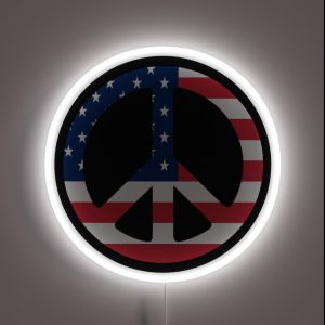 USA Peace Sign RGB Neon Sign