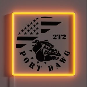 USAF 2T2 Port Dawg Logo RGB Neon Sign