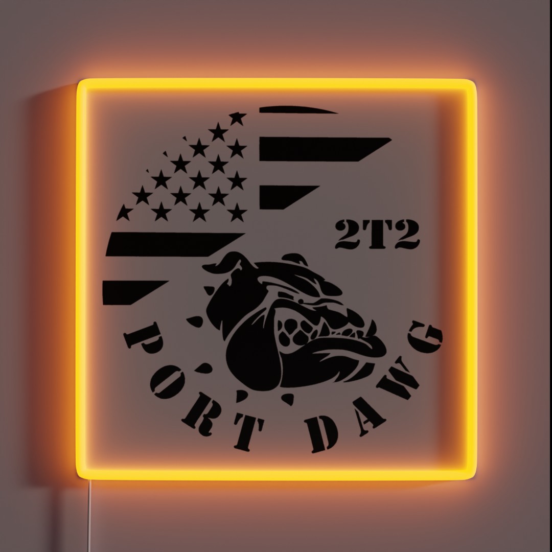 USAF 2T2 Port Dawg Logo RGB Neon Sign USAF 2T2 Port Dawg Logo RGB Neon Sign
