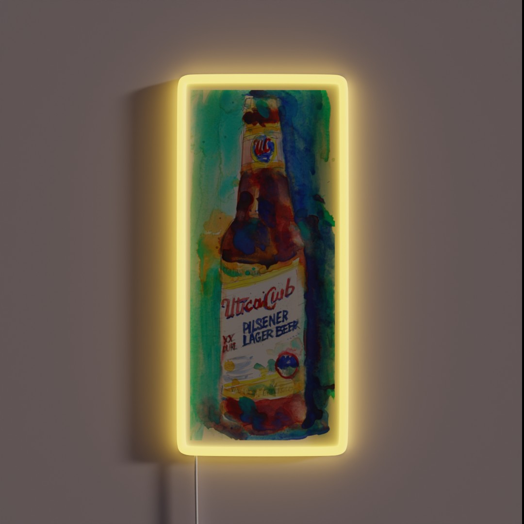 UTICA CLUB BEER Print From Original Watercolor RGB Neon Sign UTICA CLUB BEER Print From Original Watercolor RGB Neon Sign