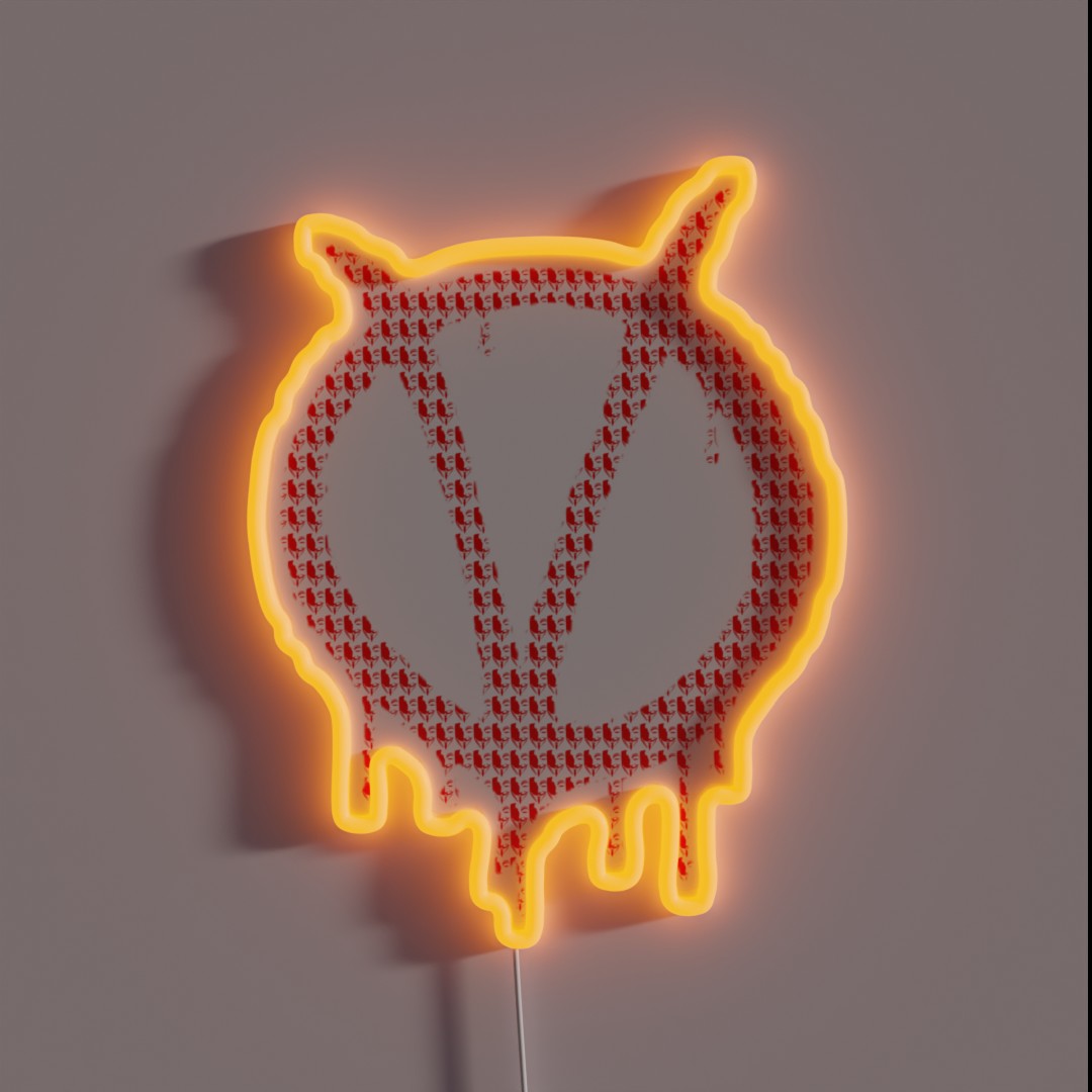 V For Vendetta V S Sign RGB Neon Sign V For Vendetta V S Sign RGB Neon Sign