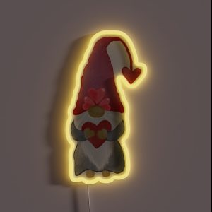 Valentine Gnomes Watercolor Clipart RGB Neon Sign
