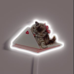 Valentine S Day Cat RGB Neon Sign
